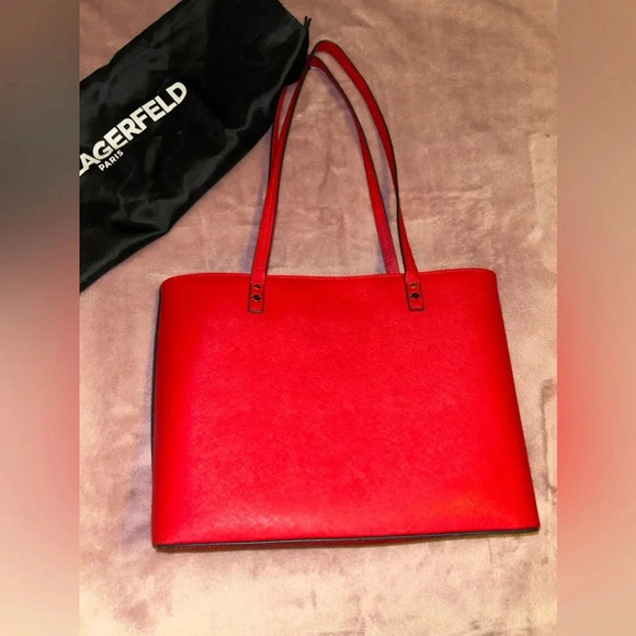 Karl Lagerfeld Red Tote Shoulder Bag - Picture 6 of 7